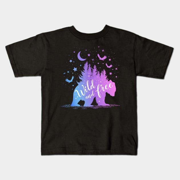 Wild And Free Kids T-Shirt by busines_night